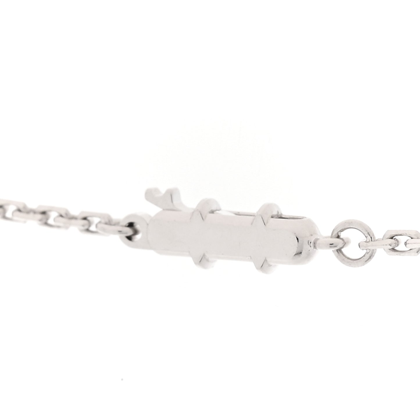 18K White Gold Diamond LOVE Paved Necklace