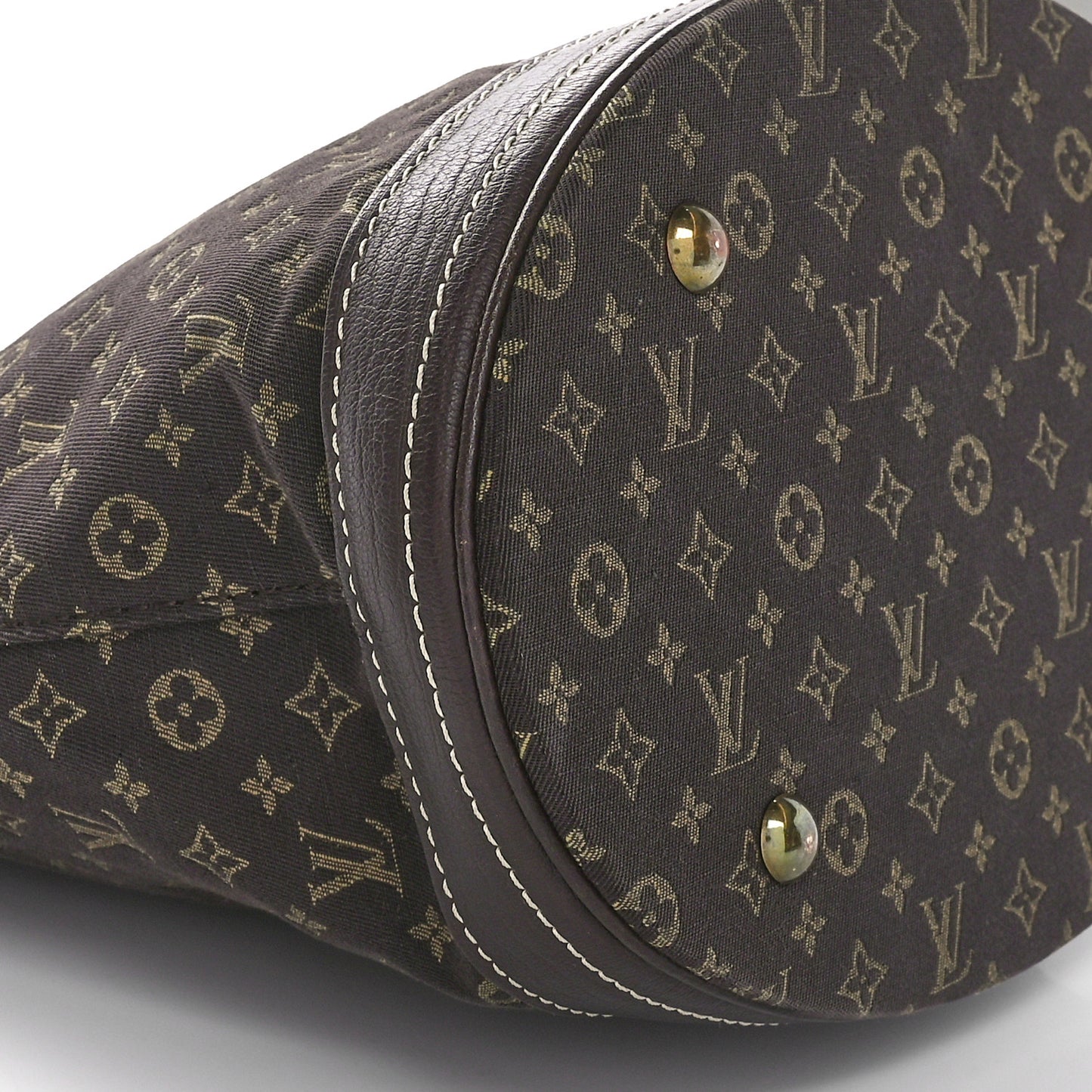 Mini Lin Monogram Bucket Bag Ebene