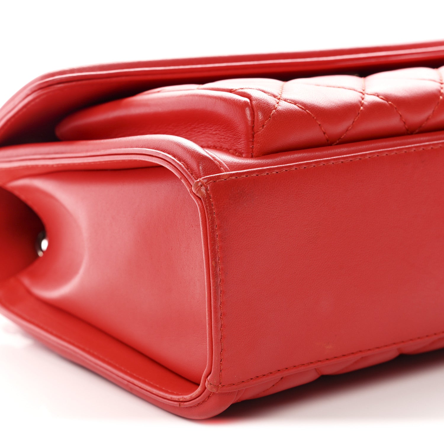 Chanel Lambskin Quilted Large Geometric Flap Red 9 of 13