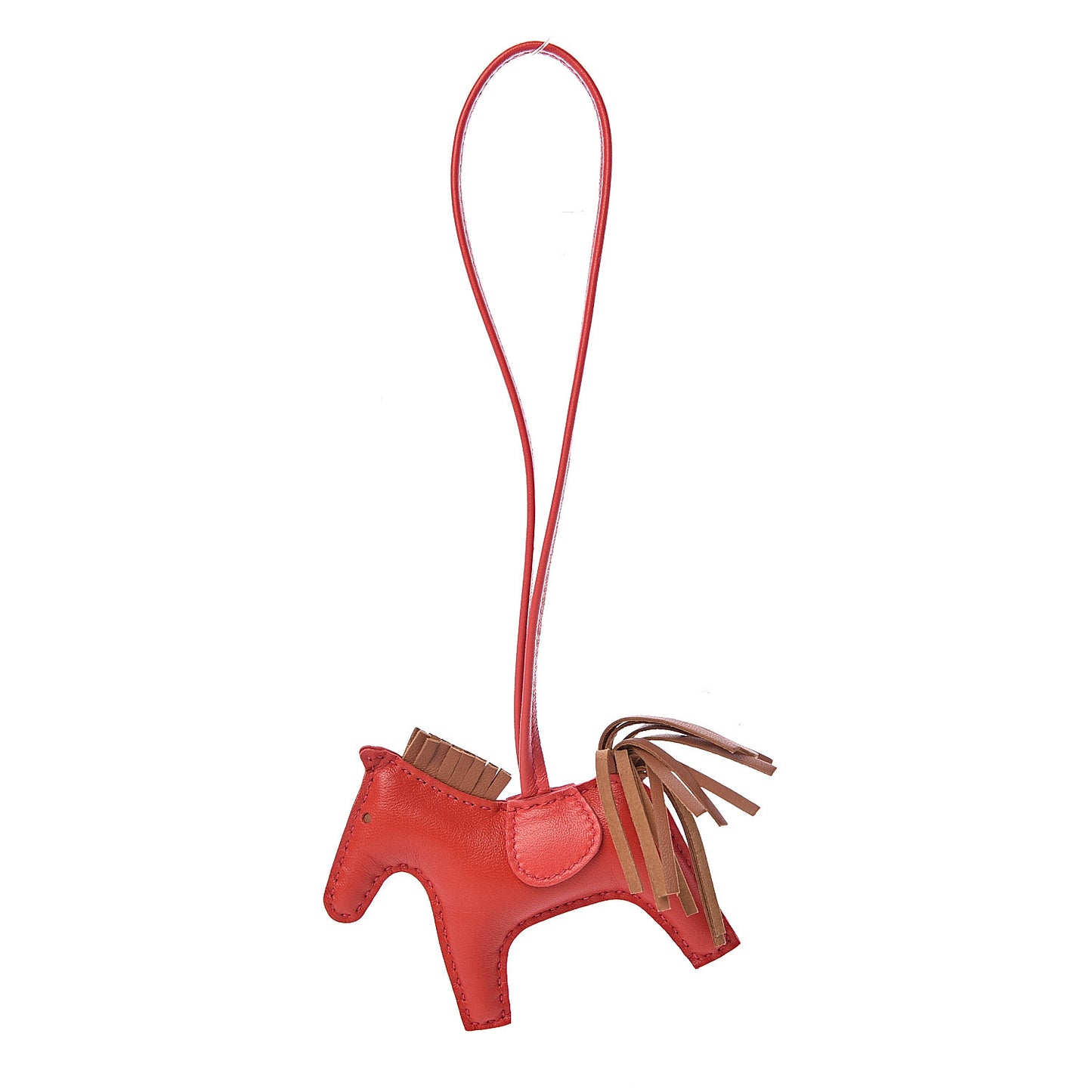 Milo Lambskin Grigri Rodeo Horse Bag Charm PM Rouge Indien Gold Bougainvillea