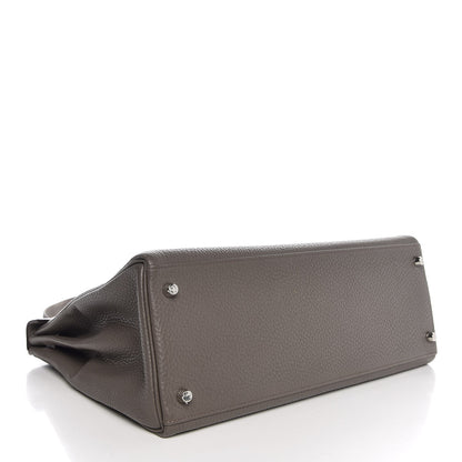 Hermes Taurillon Clemence Kelly Retourne 35 Etain 6 of 40