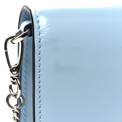 Prada Spazzolato Flap Slide Chain Shoulder Bag Celeste 11 of 11