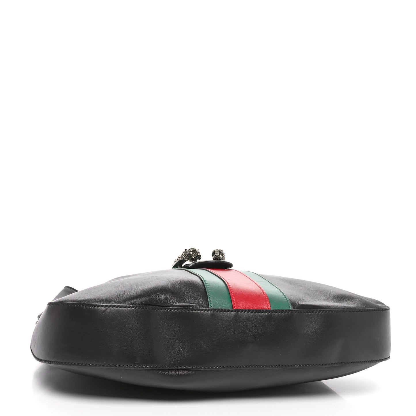 Calfskin Web Stripe Medium Dionysus Hobo Black