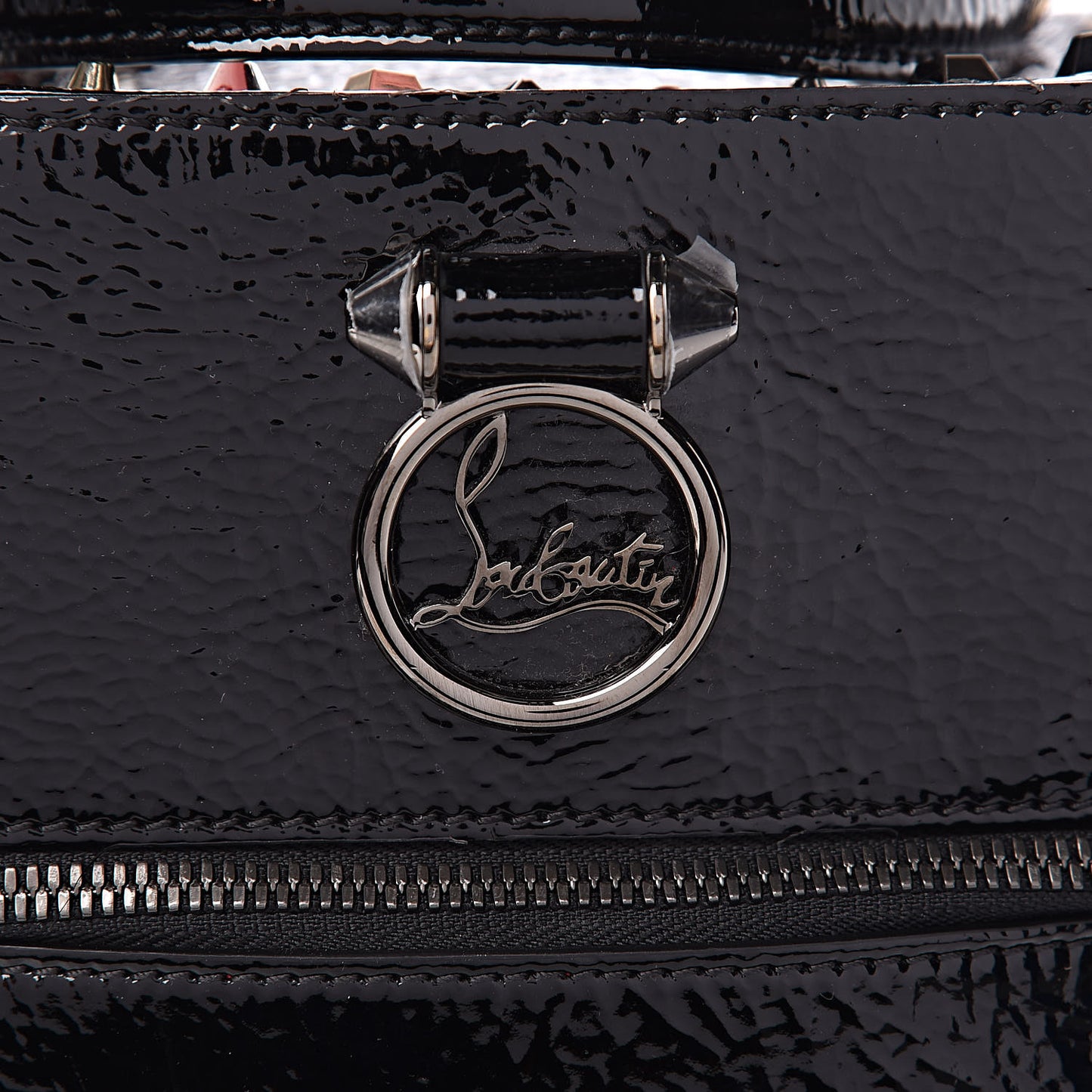 Vintage Patent Calfskin Rubylou Backpack Black