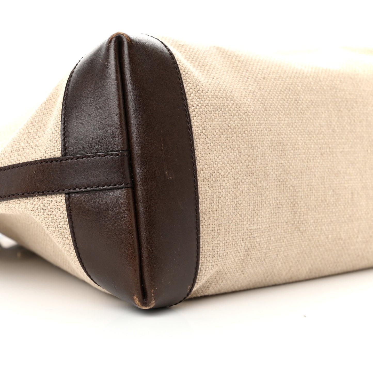 Linen Canvas Medium Craft Logo Tote Brown