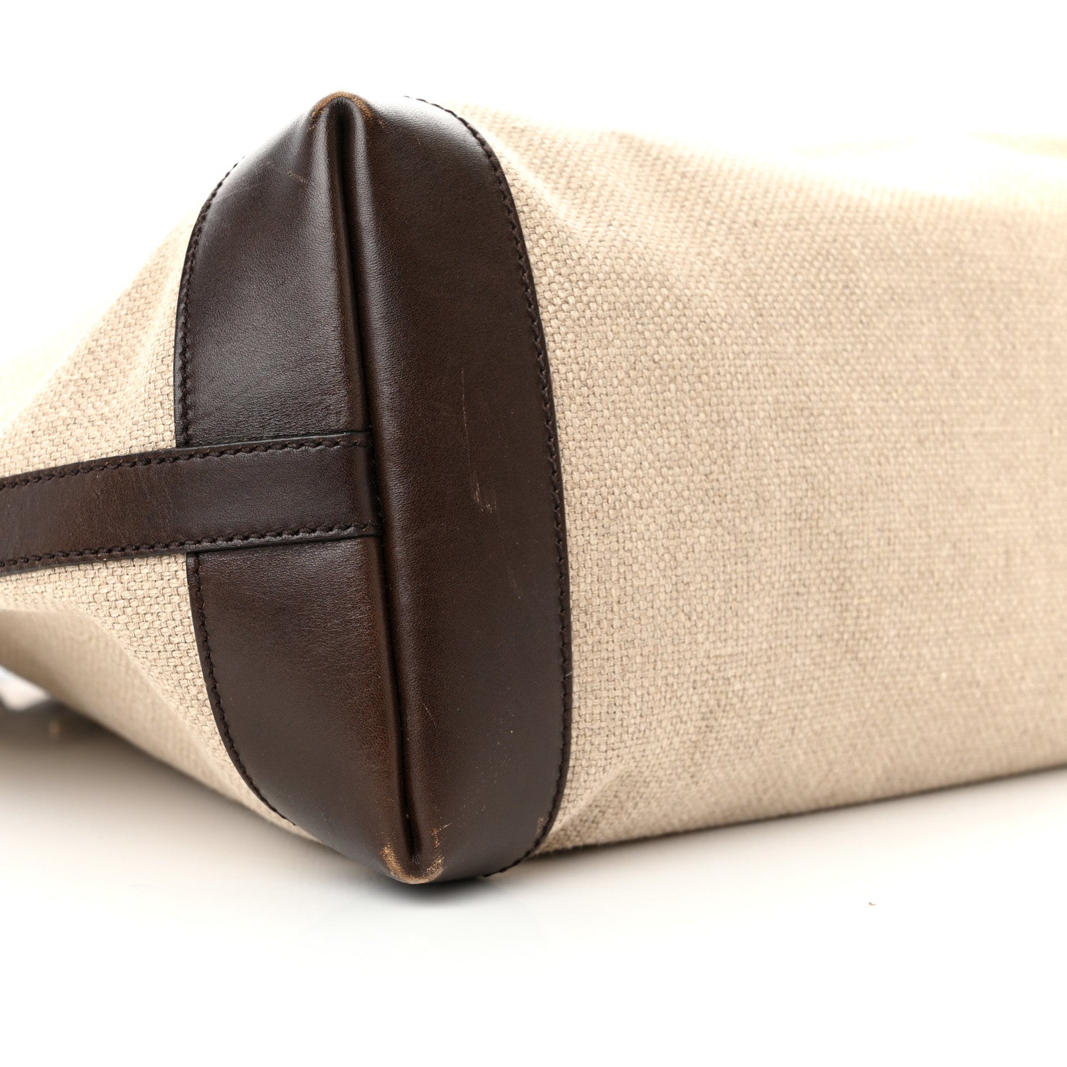Gucci Linen Canvas Medium Craft Logo Tote Brown 9 of 18