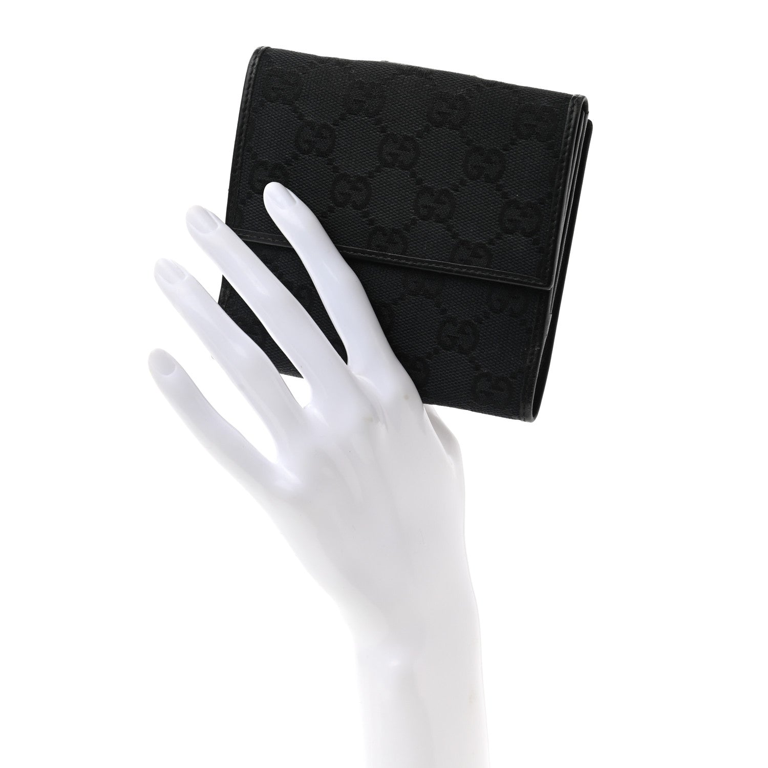 Gucci Monogram Flap Wallet Black 2 of 14