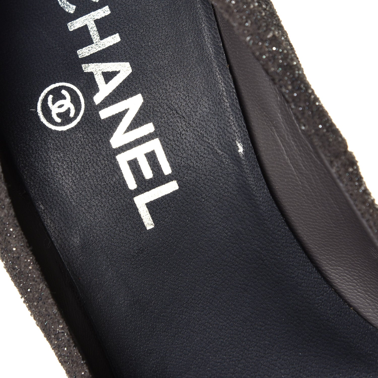 Chanel Glitter Cap Toe Pumps 37 Grey Black 7 of 7