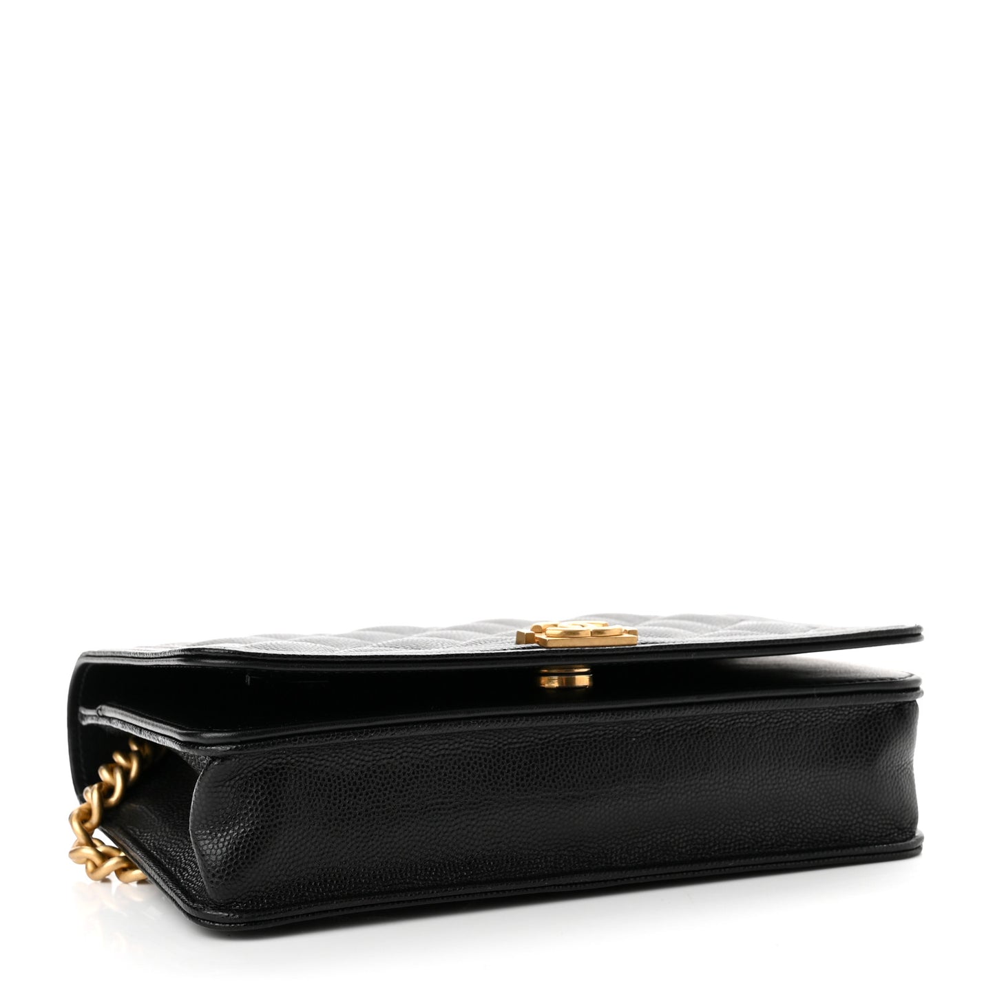 Caviar Quilted Boy Wallet On Chain WOC Black