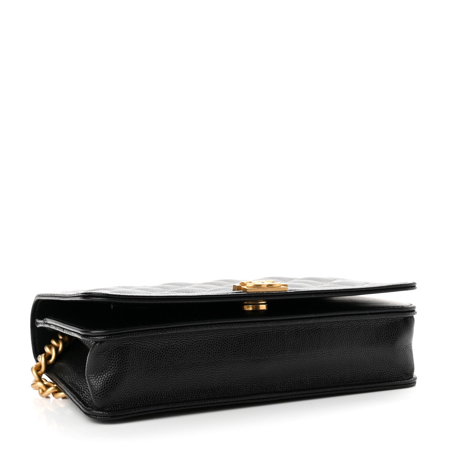 Chanel Caviar Quilted Boy Wallet On Chain WOC Black 4 of 11