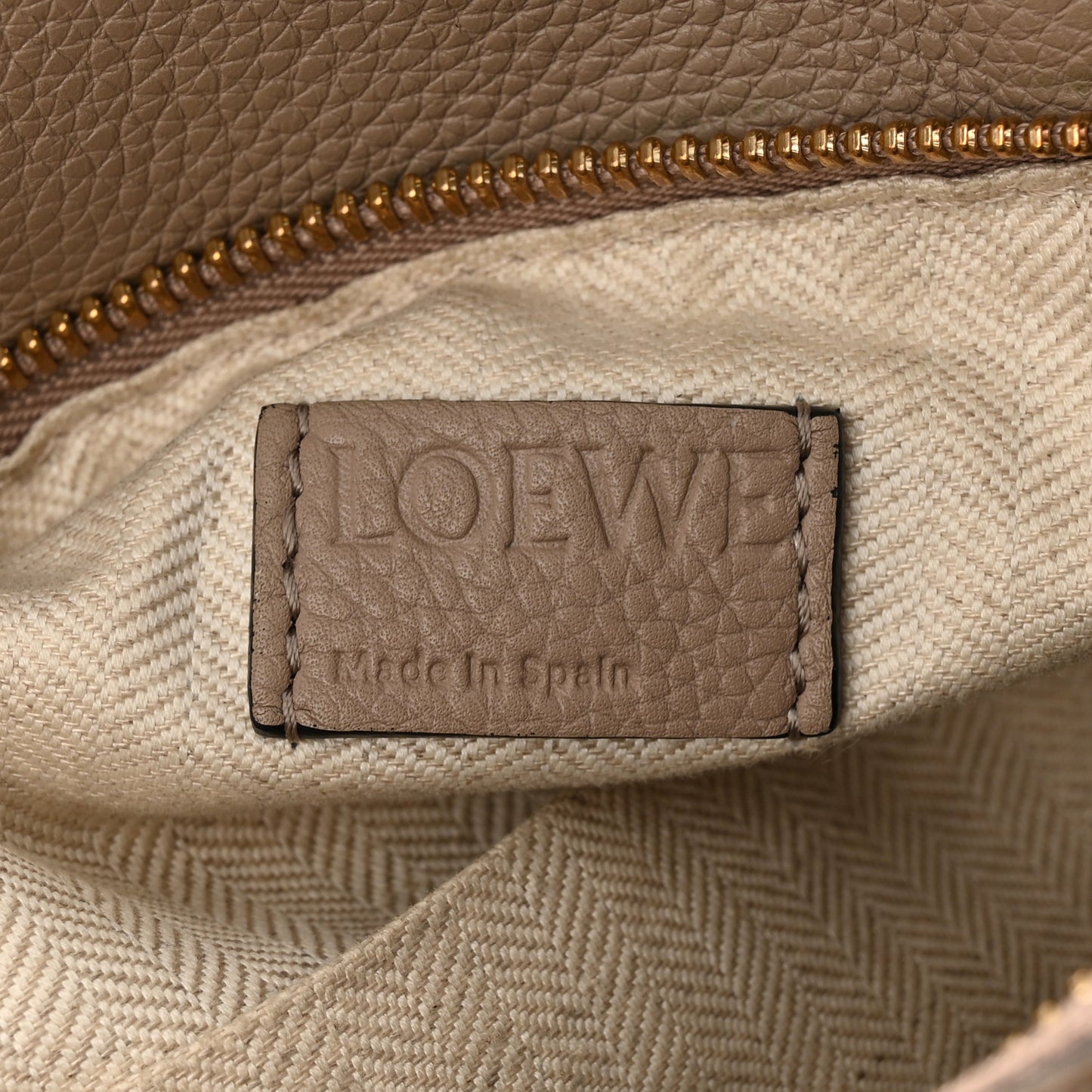 Grained Calfskin Small Puzzle Bag Sand