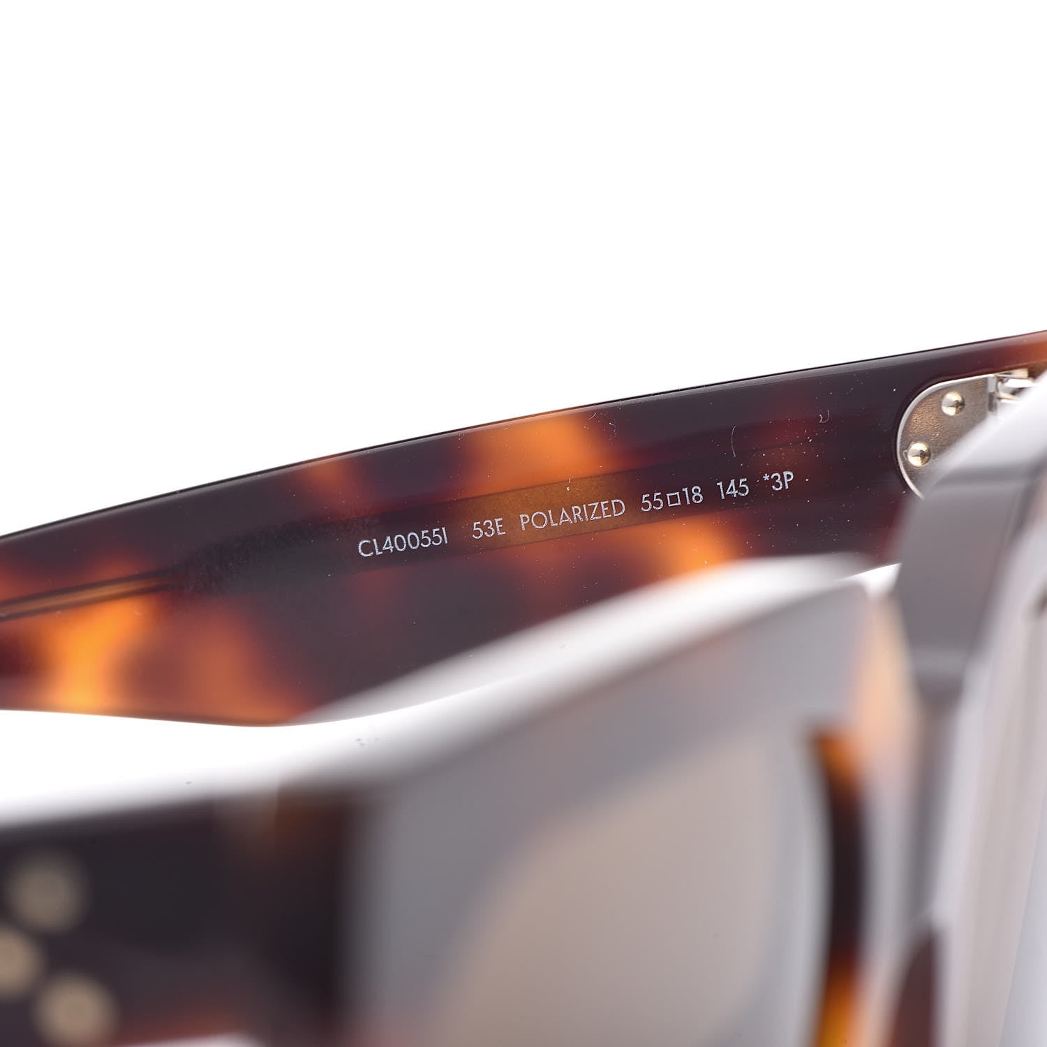 Celine Acetate Polarized Square Sunglasses CL 40055I Red Havana 10 of 16