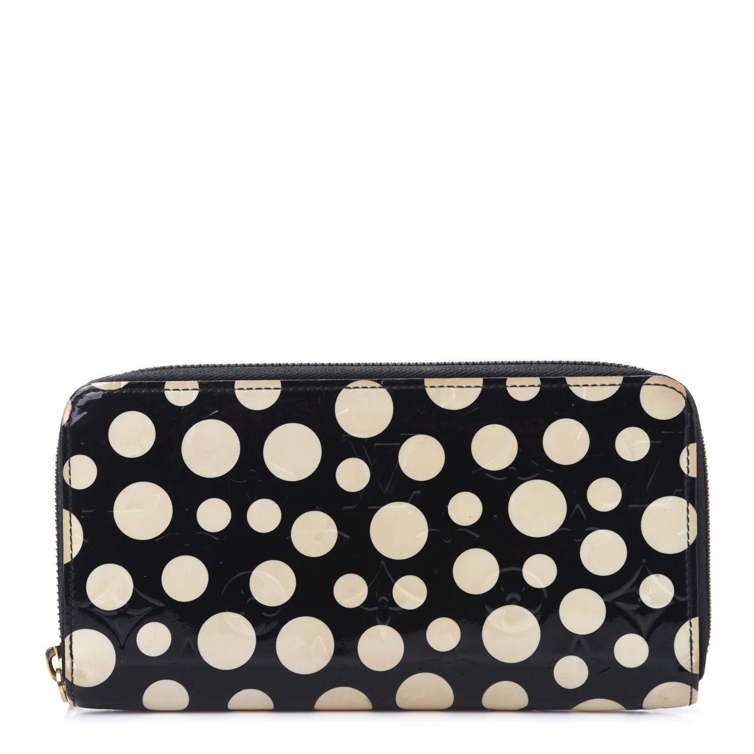 Louis Vuitton Vernis Kusama Infinity Dots Zippy Wallet Black 1 of 12
