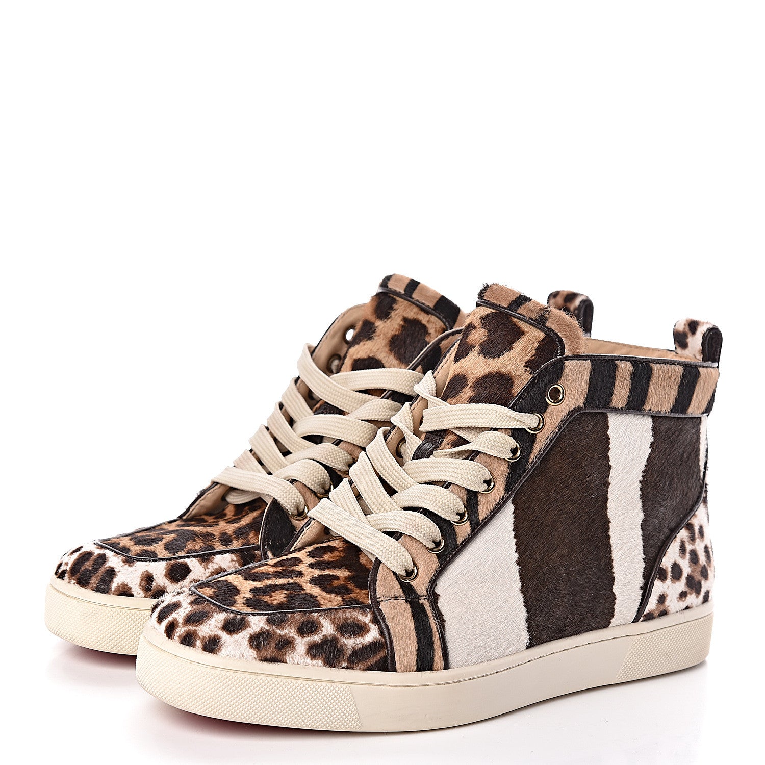 Christian Louboutin Calf Hair Animal Print Rantus Orlato Flat Sneakers 39.5 Multicolor 3 of 11