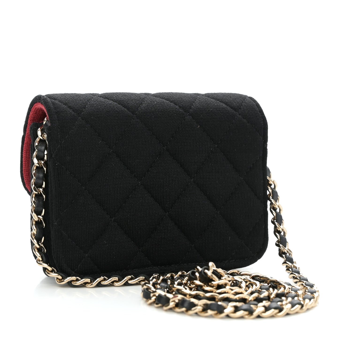 Jersey Quilted Micro Mini Flap Black