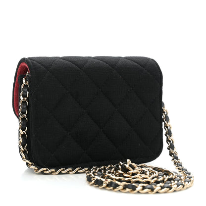 Chanel Jersey Quilted Micro Mini Flap Black 3 of 11