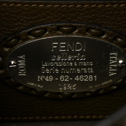 Fendi Cuoio Roma Sellerissima Nappa Sintetica Tape Stitch Mini Baguette Argento 6 of 10