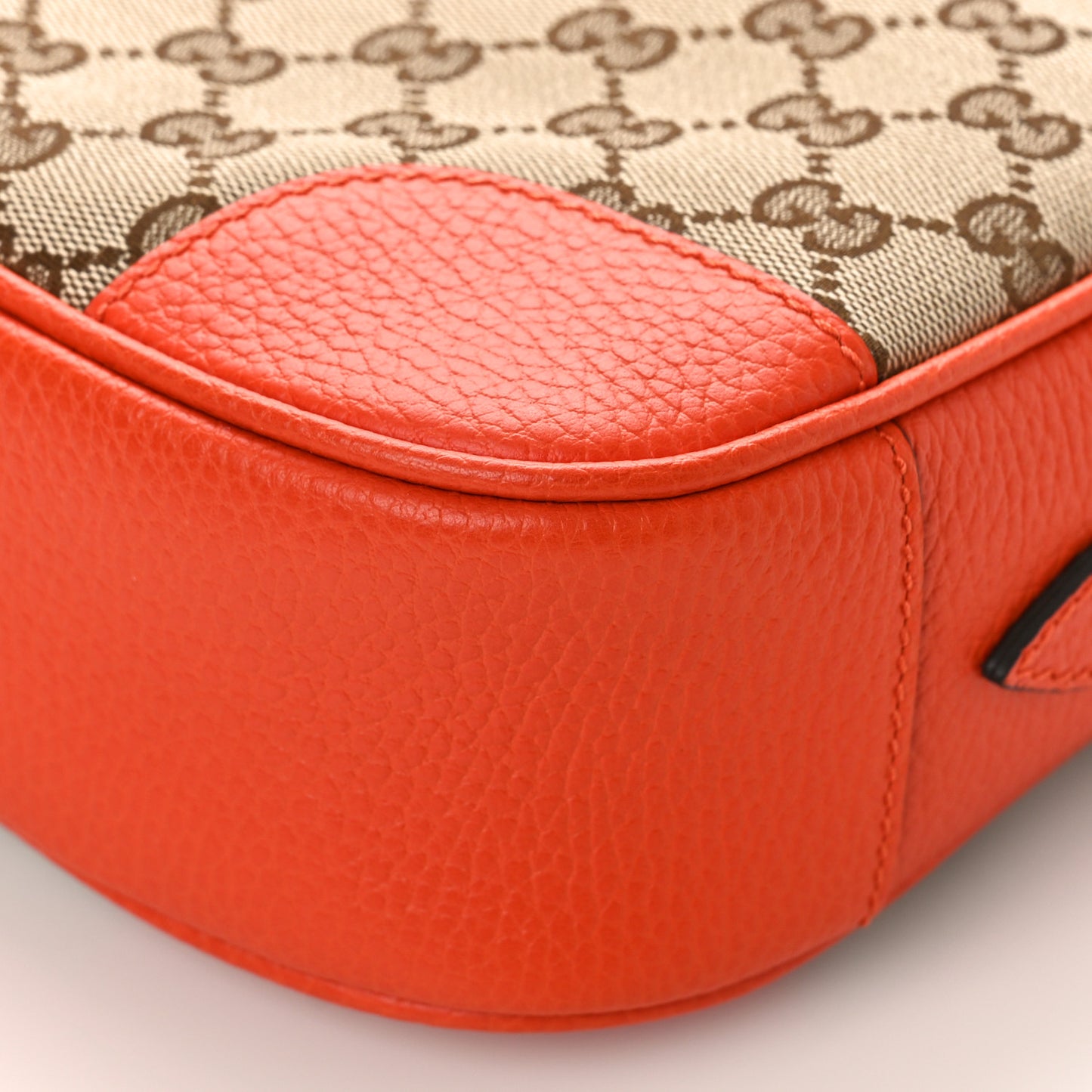 Monogram Dollar Calfskin Mini Bree Messenger Bag Beige Ebony Sun Orange