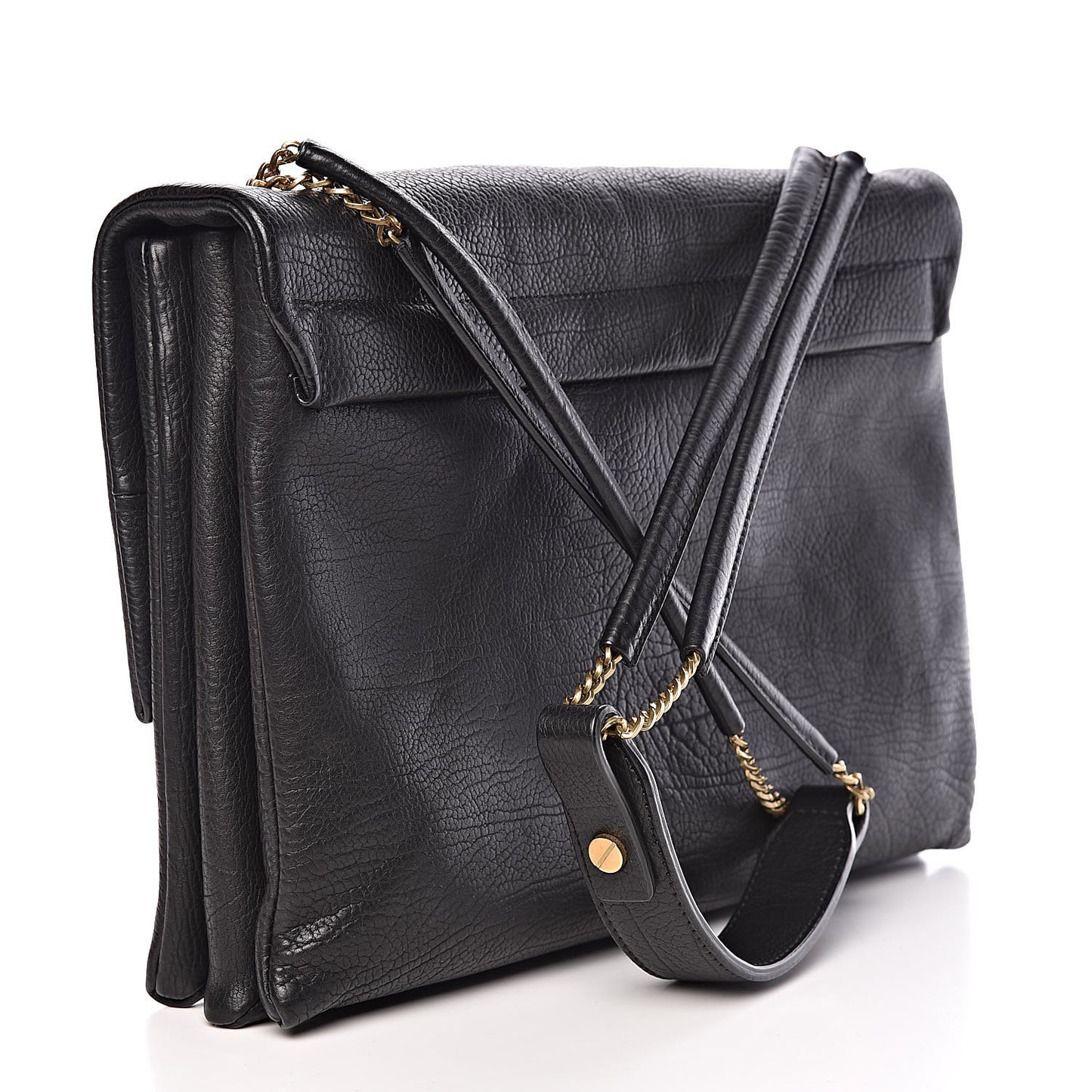 Goatskin Medium Sugar Flap Shoulder Bag Black