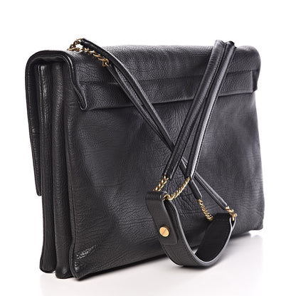 Lanvin Goatskin Medium Sugar Flap Shoulder Bag Black 3 of 9