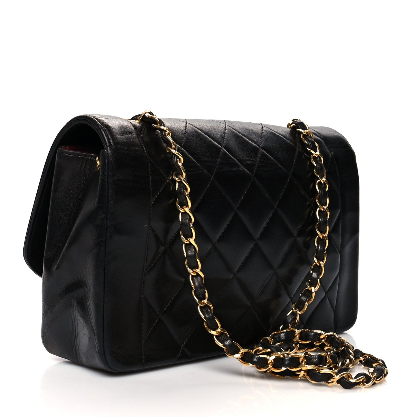 Lambskin Quilted Medium Single Flap Black