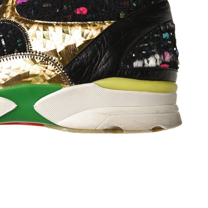 Chanel Tweed Lambskin Runway Sneakers 40 Black Multicolor 15 of 15