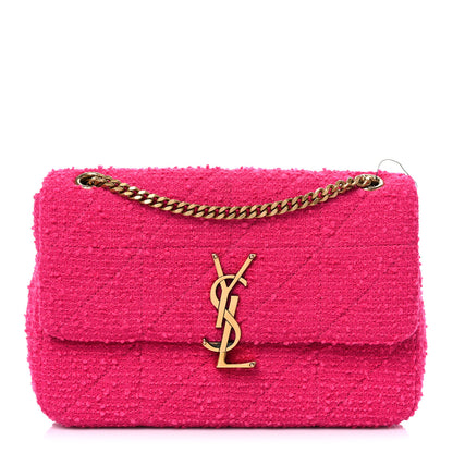 Saint Laurent Boucle Tweed Patchwork Monogram Medium Jamie Baguette Magenta 1 of 8