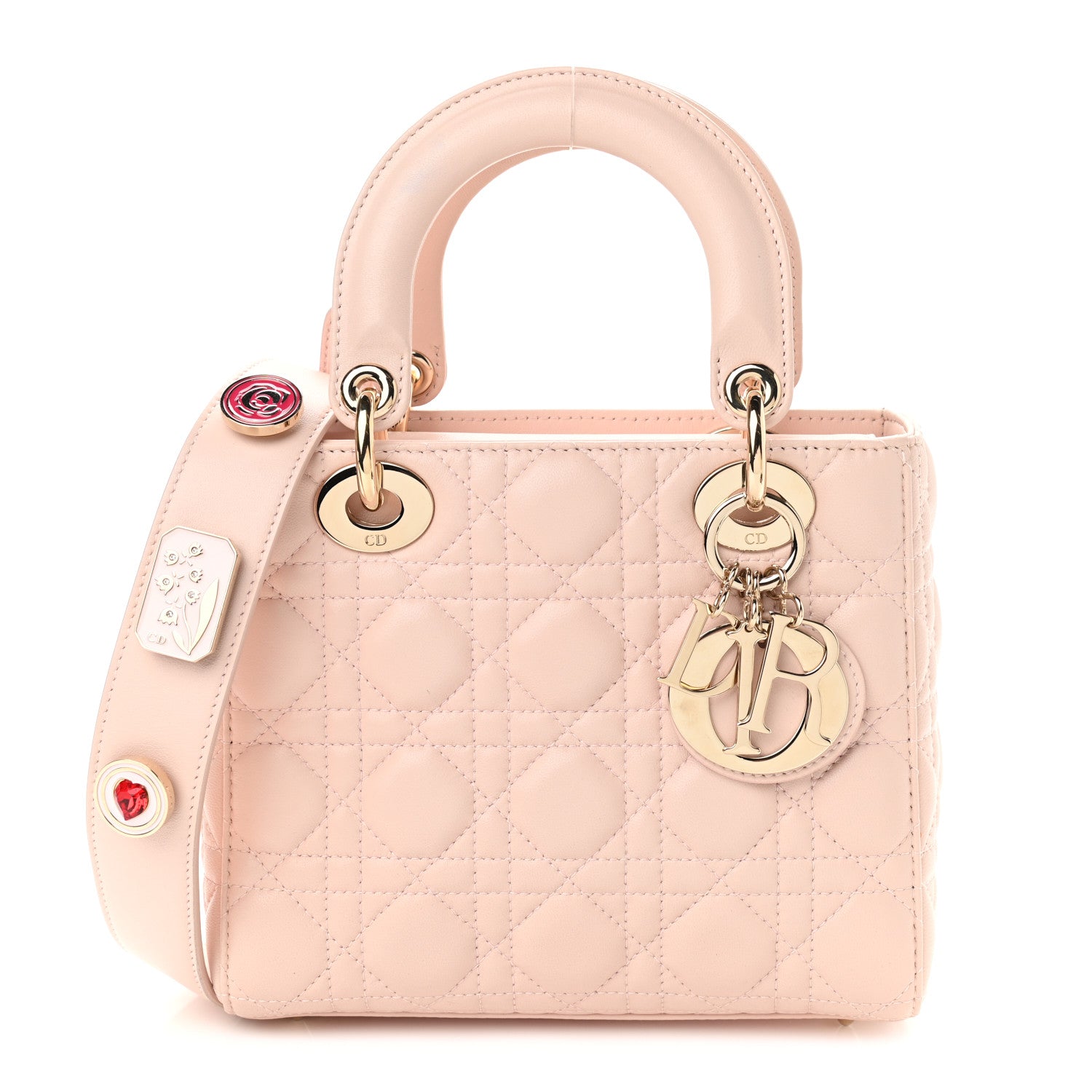 Christian Dior Lambskin Cannage Small Lucky Badges My Lady Dior Pink 1 of 12