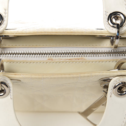 Christian Dior Nylon Cannage Stitched Small Lady Dior East West White 7 of 18