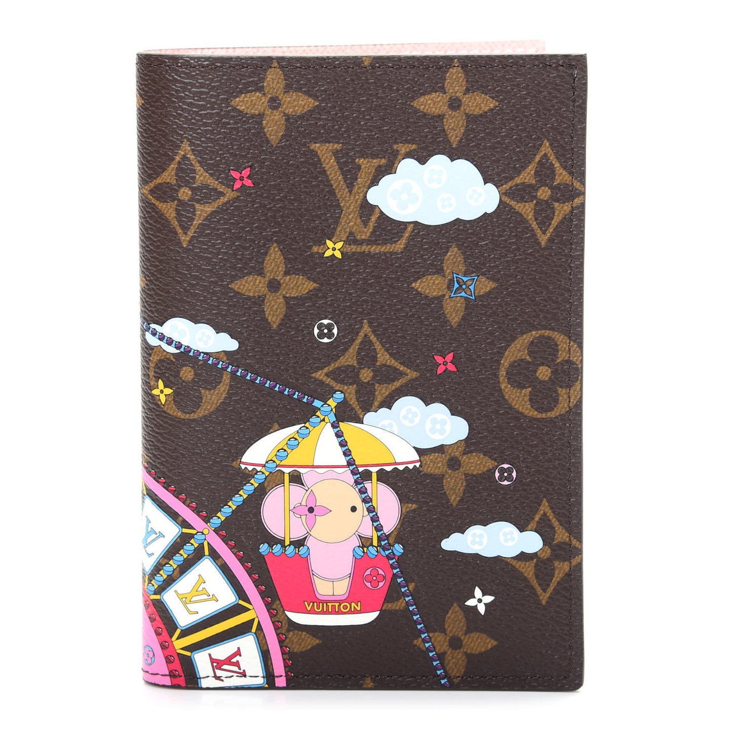 Monogram 2020 Christmas Animation Big Wheel Passport Cover Rose Ballerine