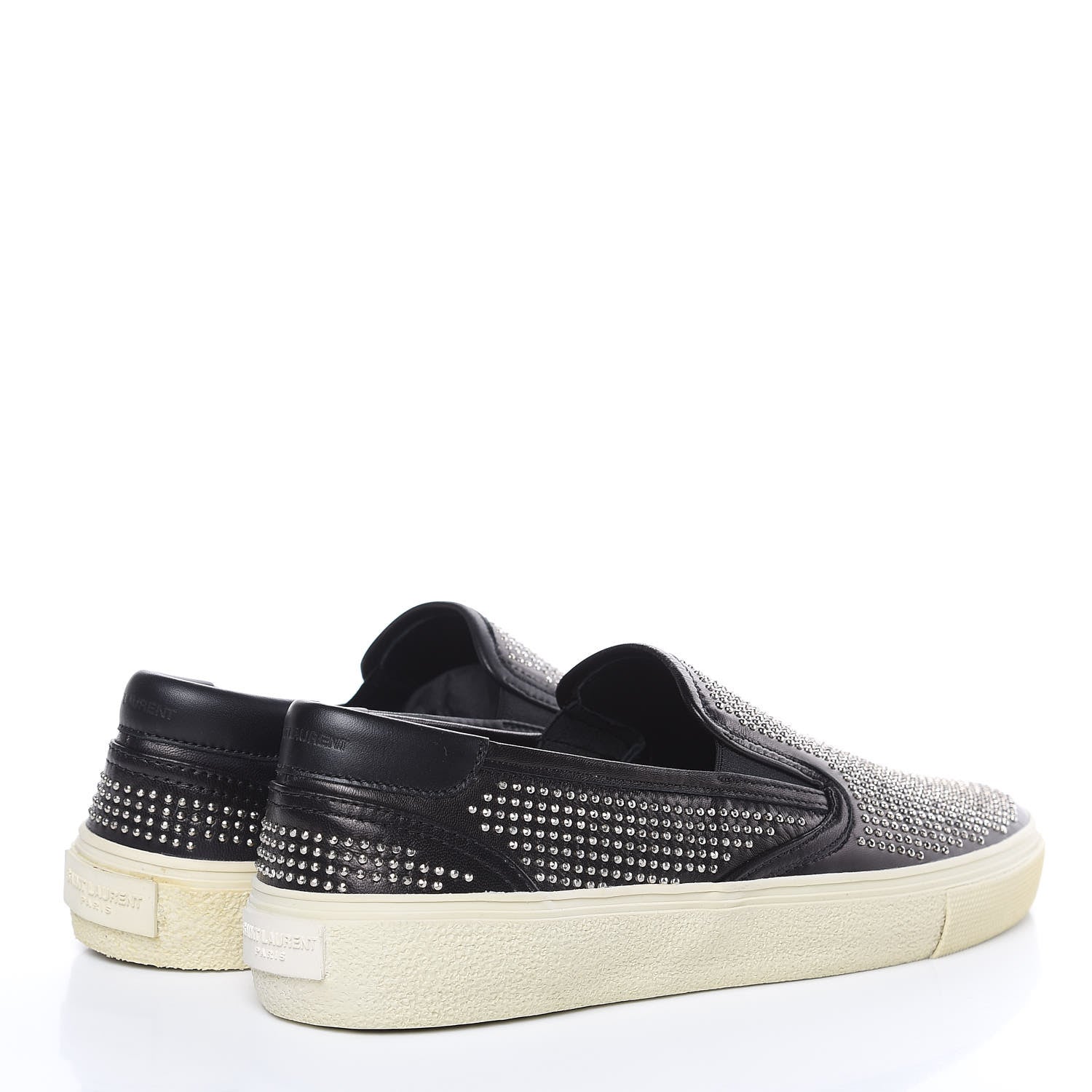 Saint Laurent Mat Nappa Mens Microborchie Wolly Studded Skate Slip On Sneakers 41 Black 4 of 8