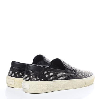 Saint Laurent Mat Nappa Mens Microborchie Wolly Studded Skate Slip On Sneakers 41 Black 4 of 8