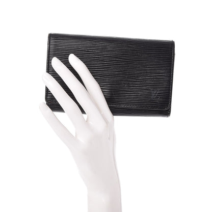 Louis Vuitton Epi Porte-Monnaie Billets Tresor Wallet Black 2 of 8