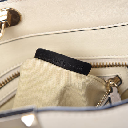 Valentino Garavani Vitello Rockstud Double Handle Tote Ivory 9 of 14