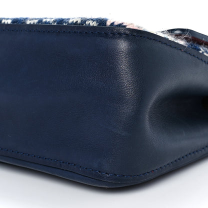 Chanel Smooth Calfskin Knit Nude 2.55 Reissue 225 Flap Navy 8 of 8