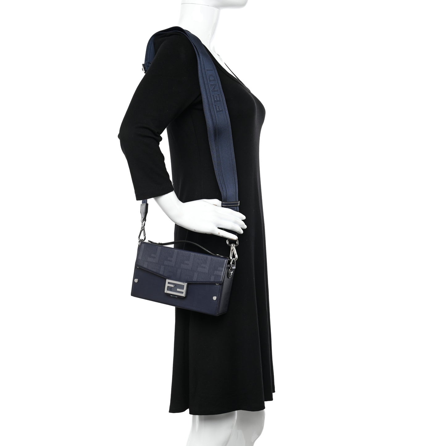 Vitello King FF Lines Embossed Baguette Soft Trunk Midnight