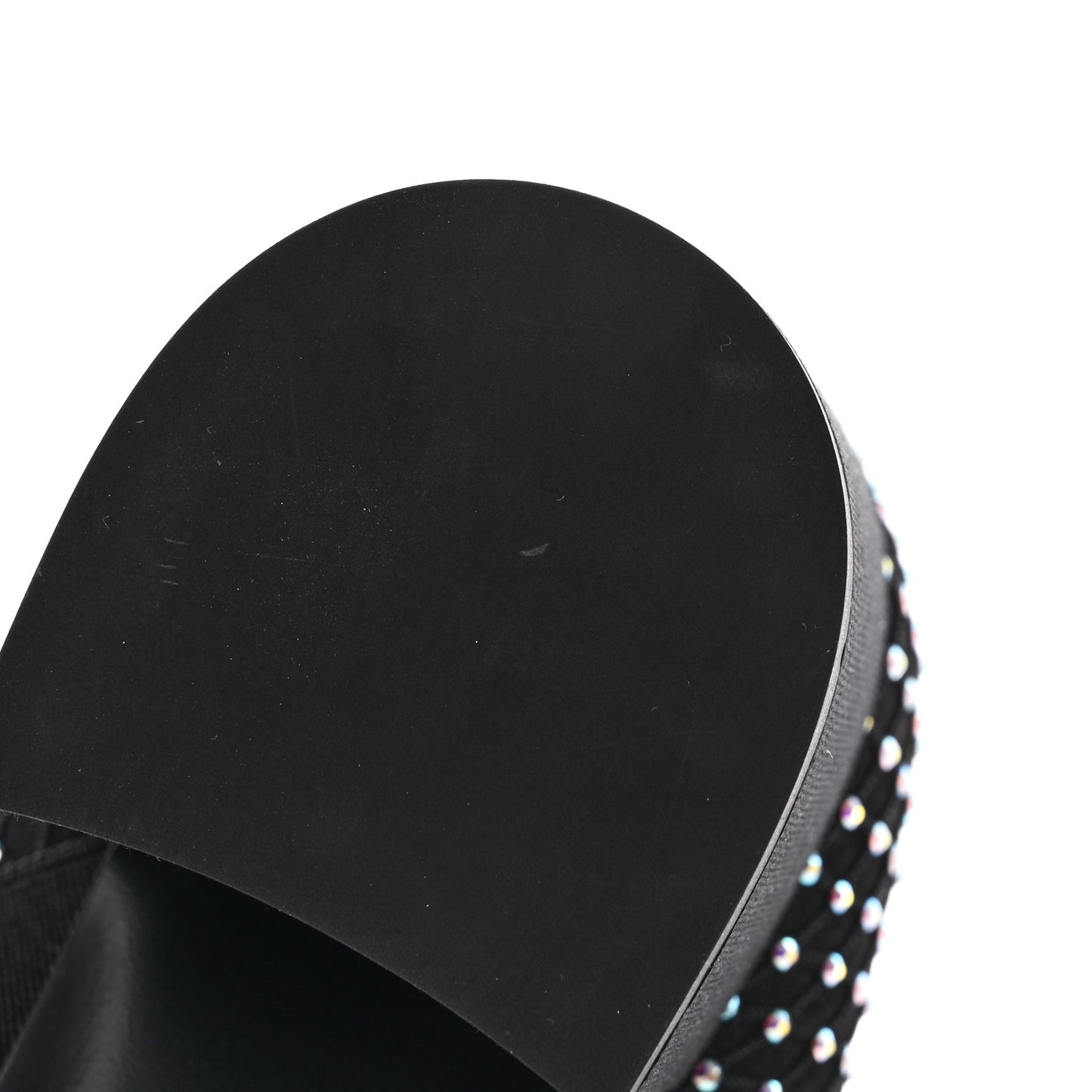 Resille Strass Kid Suede Patent Mary Jane Short Boots 39.5 Black