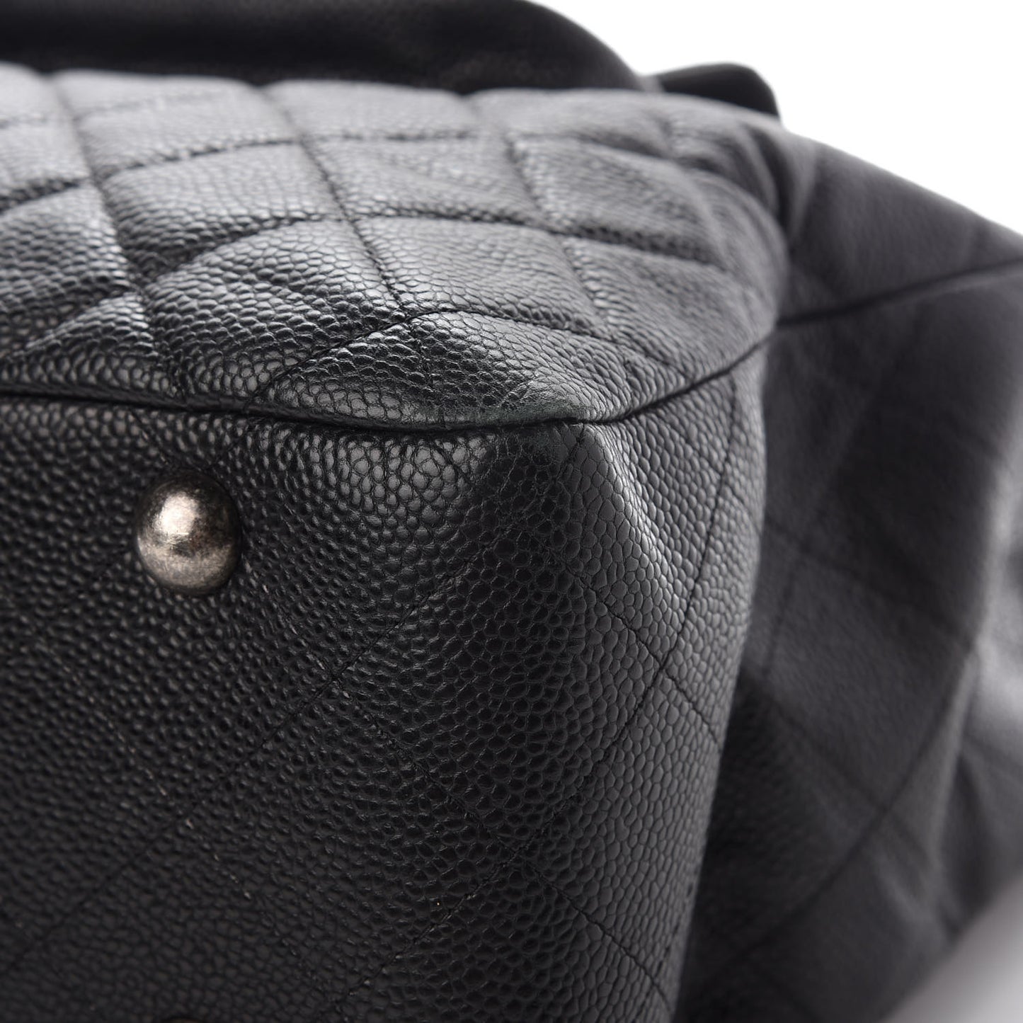 Caviar Quilted Flap Tote Black
