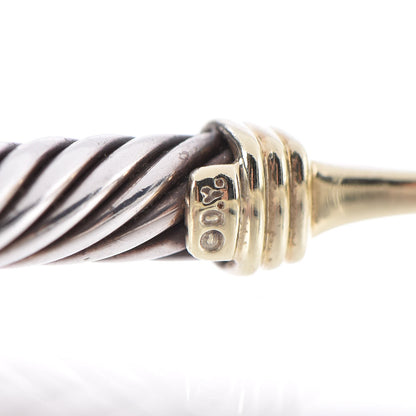 David Yurman Sterling Silver 14K Yellow Gold 5mm Cable Classic Buckle Bracelet 5 of 5