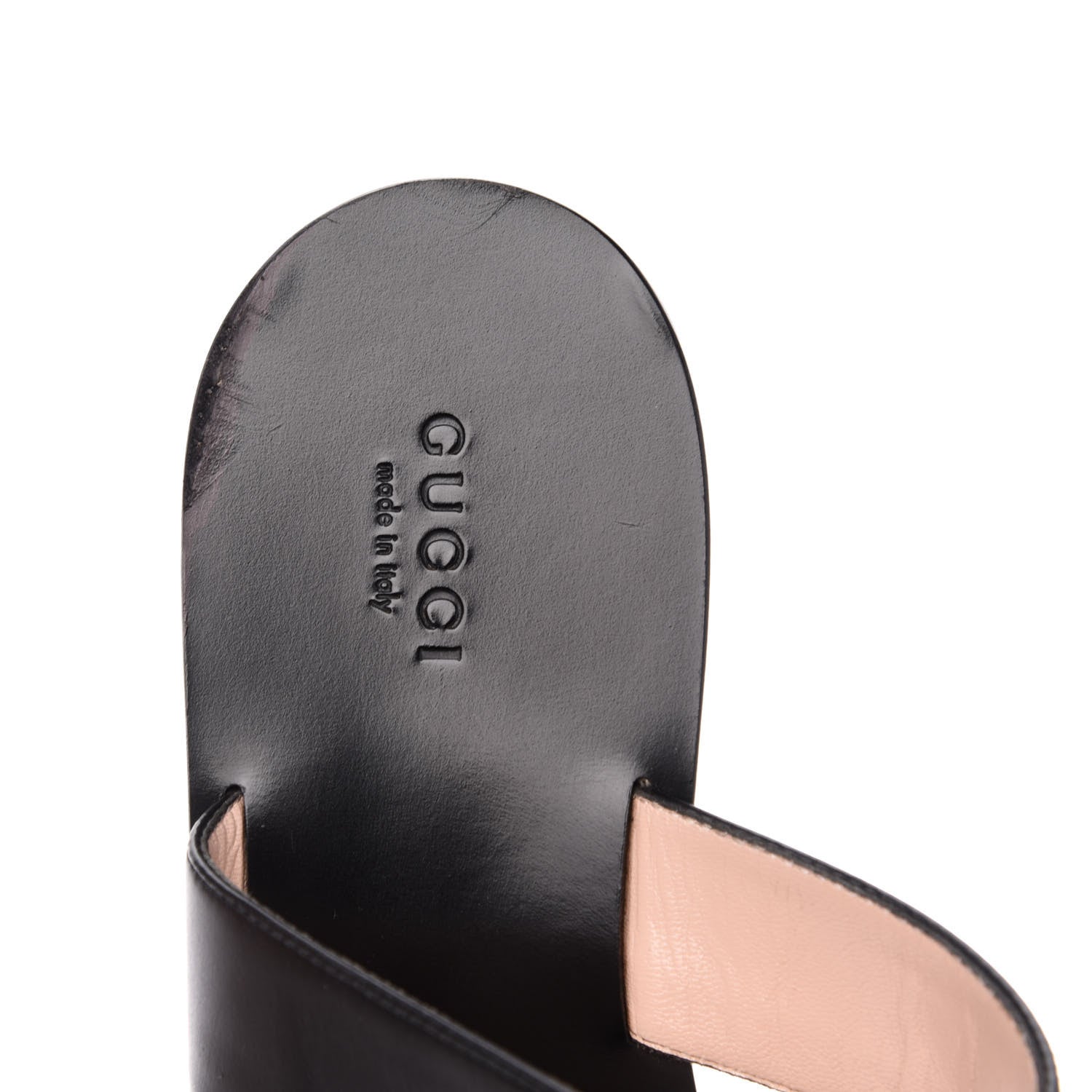 Gucci Calfskin Double G Thong Sandals 38.5 Black 6 of 7