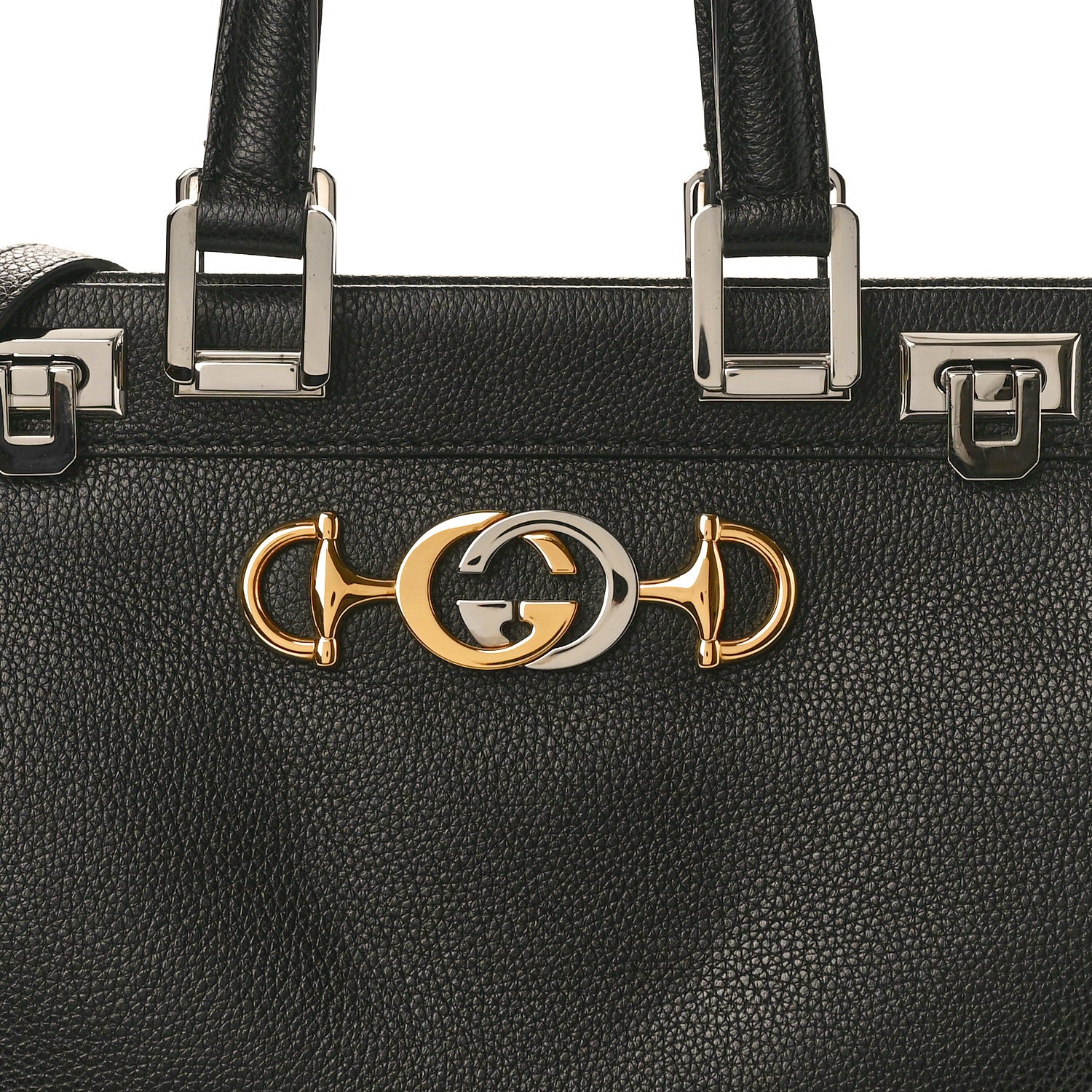 Gucci Grainy Calfskin Small Zumi Top Handle Bag Black 8 of 10