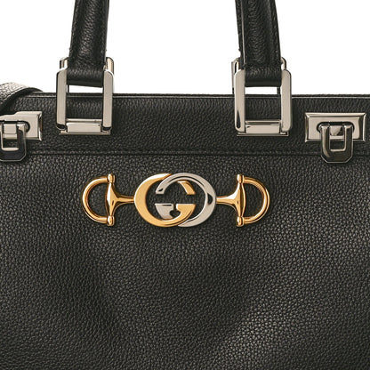 Gucci Grainy Calfskin Small Zumi Top Handle Bag Black 8 of 10
