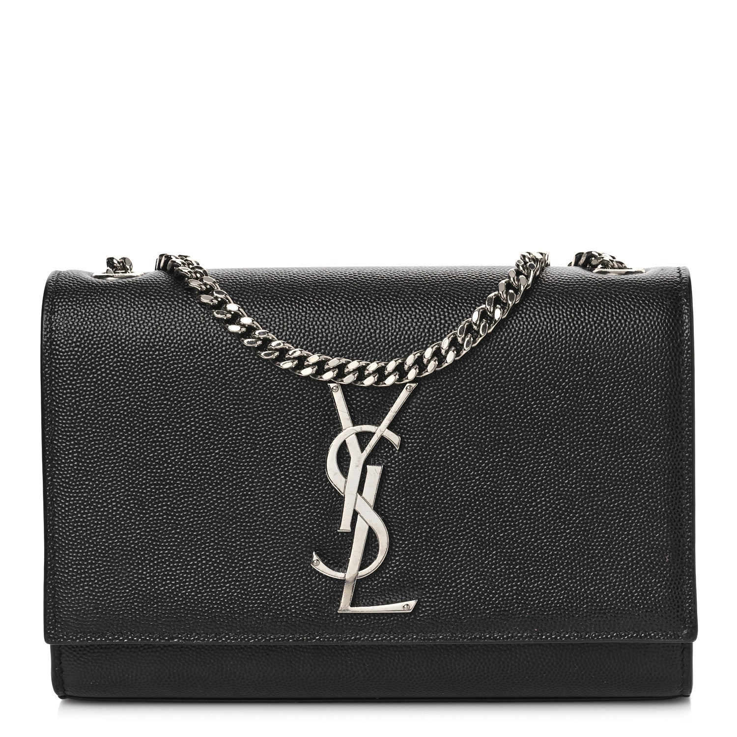 Saint Laurent Grain De Poudre Small Monogram Kate Satchel Black 1 of 7