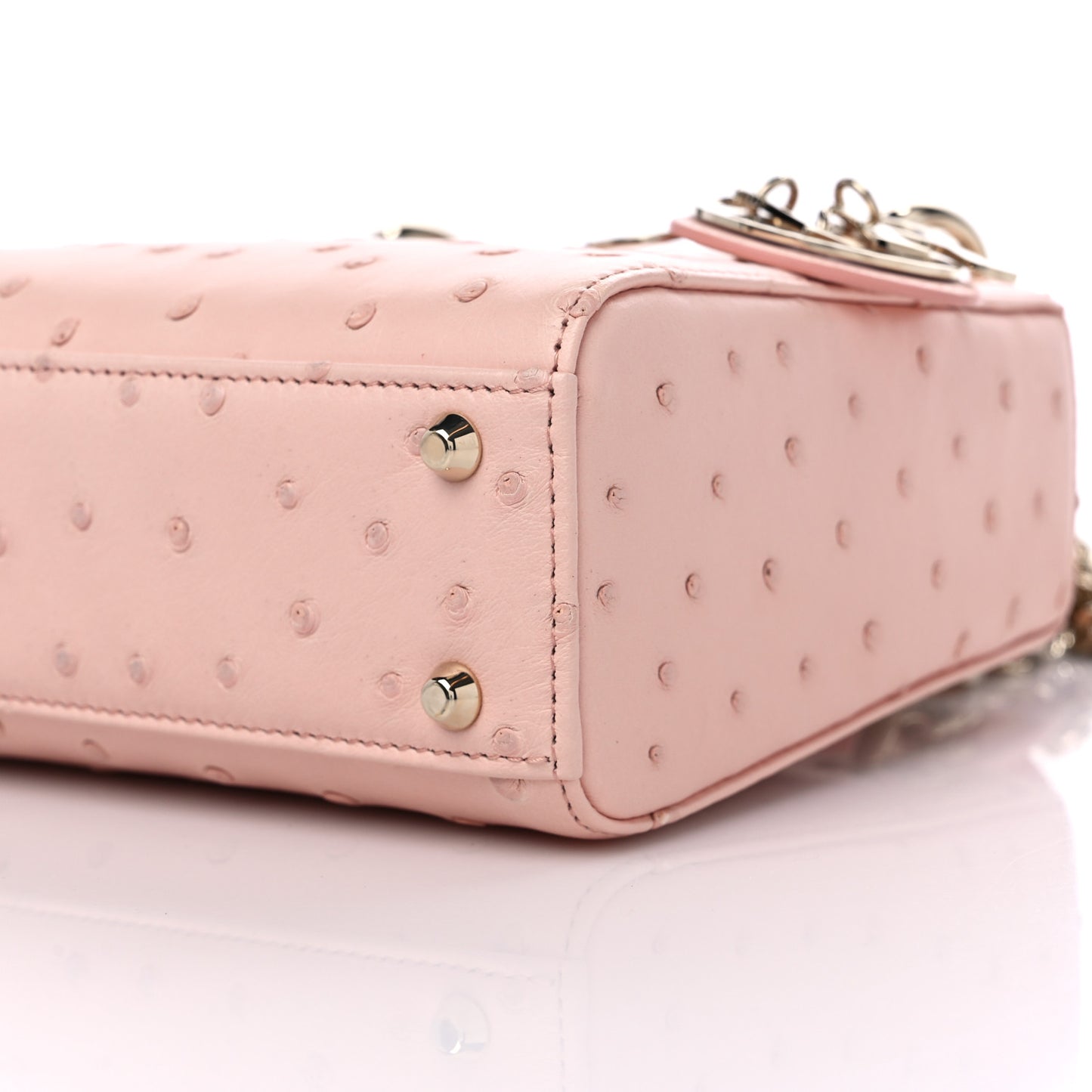 Ostrich Mini Lady Dior Light Pink