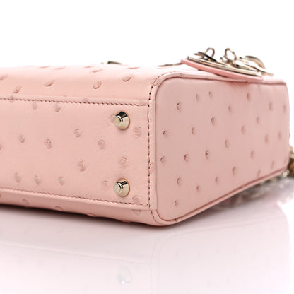 Christian Dior Ostrich Mini Lady Dior Light Pink 8 of 9