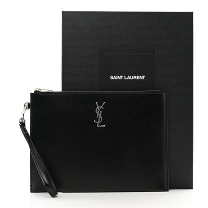 Saint Laurent Calfskin Cassandre Tablet Pouch Black Black 8 of 8
