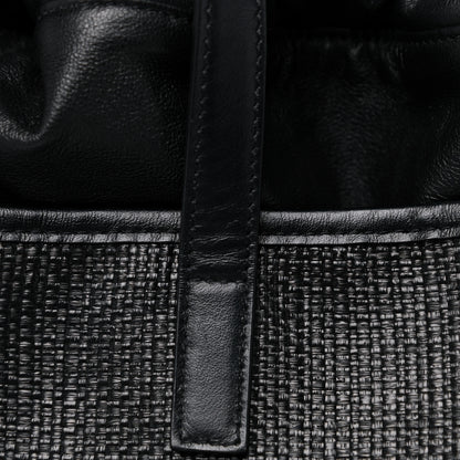 Saint Laurent Linen Canvas Teddy Shopping Bag Black 13 of 14