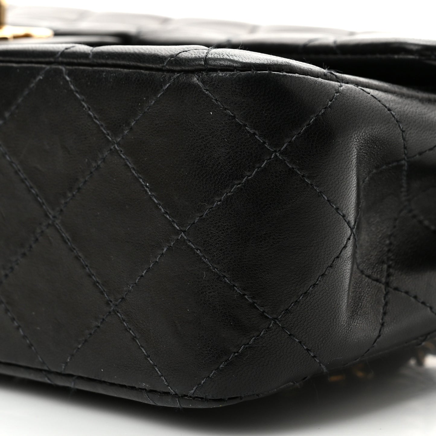 Lambskin Quilted Medium Double Flap Black