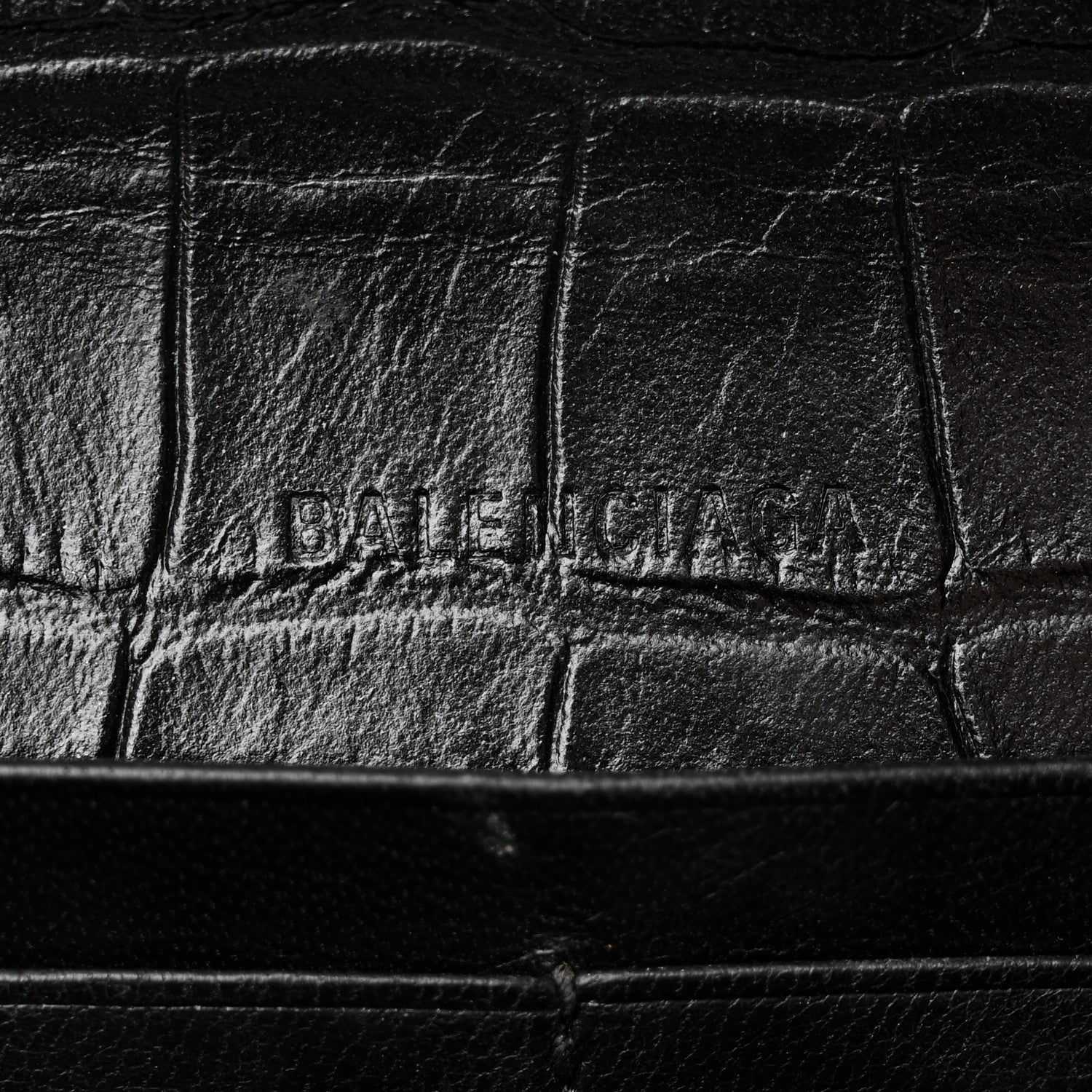Balenciaga Extra Supple Calfskin Crocodile Embossed Gossip Chain Bag XS Black 6 of 11