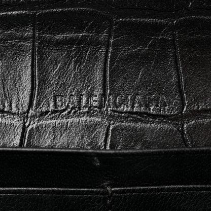 Balenciaga Extra Supple Calfskin Crocodile Embossed Gossip Chain Bag XS Black 6 of 11